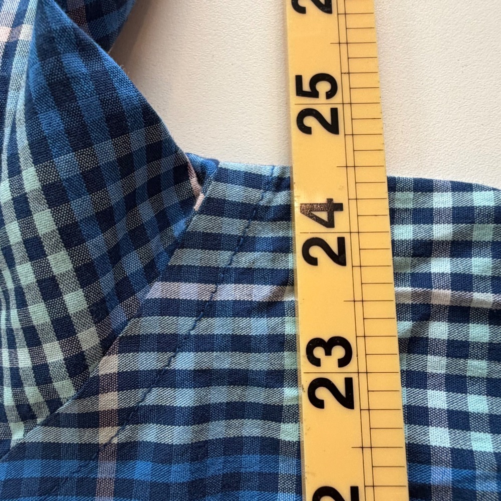 IZOD Mens Blue Green Plaid Non-Iron Stretch Long Sleeve Button Down Shirt Large - Picture 5 of 8